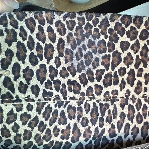 Clare V Leopard Print Tote with Navy/Red Strap - Picture 5 of 6